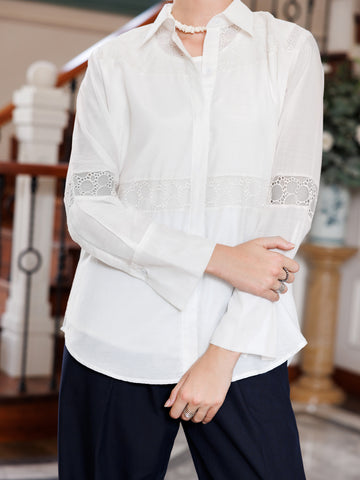 WHITE MAPLE SILK TUNIC - AL-LK-925