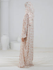 Cream Digital Viscose Salah Robe - AL-LK-941