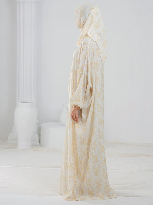 Off White Digital Viscose Salah Robe - AL-LK-942