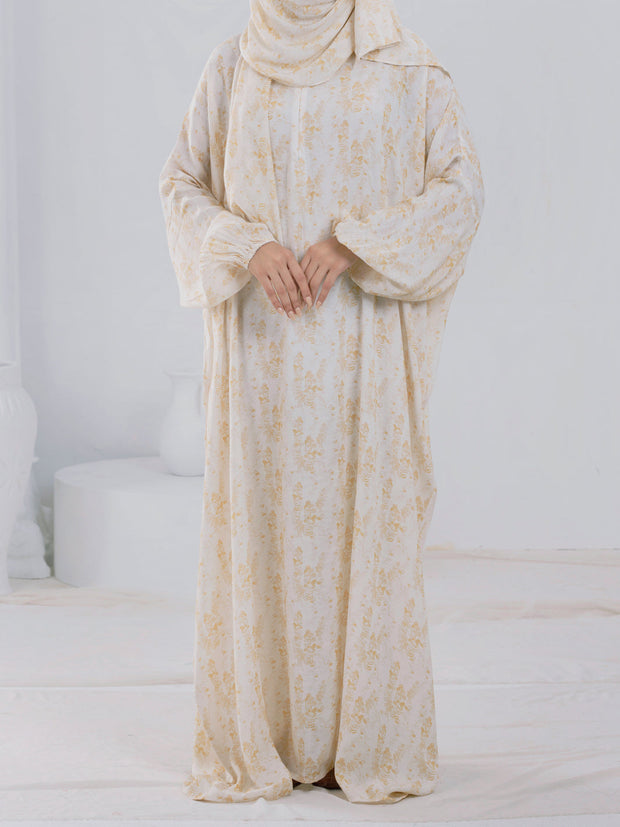 Off White Digital Viscose Salah Robe - AL-LK-942