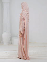 Tea Pink Digital Viscose Salah Robe - AL-LK-943