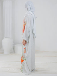 Cream Digital Viscose Salah Robe - AL-LK-945