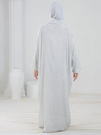 Cream Digital Viscose Salah Robe - AL-LK-945