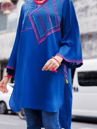 Blue Dyed Lawn Tunic - AL-LK-954