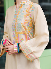 Off White Dobby Cotton Tunic - AL-LK-959