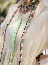 Off White Shimmer Net Tunic - AL-LK-961