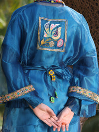 Blue Shimmer Net Tunic - AL-LK-964