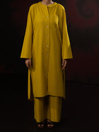 Mustard Light Slub Khaddar 2Pc Stitched - AL-2PS-LKS-1083