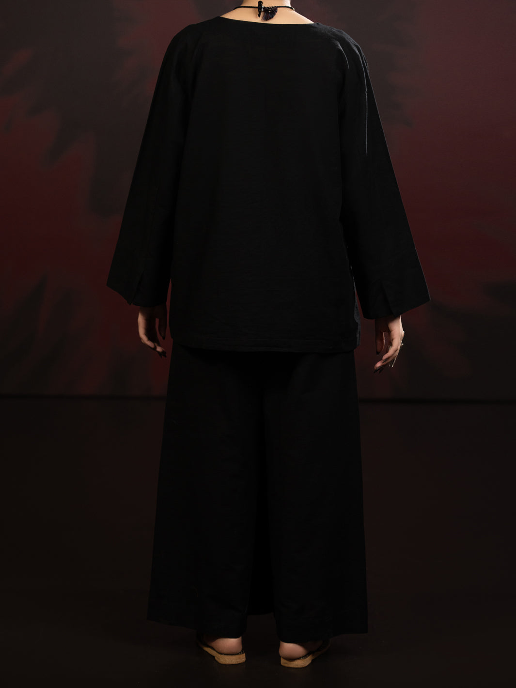 Black Light Slub Khaddar 2Pc Stitched - AL-2PS-LKS-1085