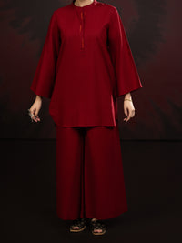 Red Light Slub Khaddar 2Pc Stitched - AL-2PS-LKS-1088