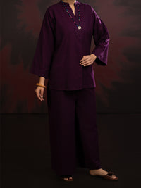 Purple Light Slub Khaddar 2Pc Stitched - AL-2PS-LKS-1089