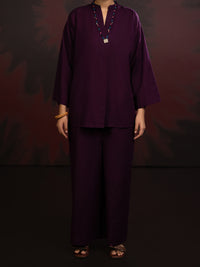 Purple Light Slub Khaddar 2Pc Stitched - AL-2PS-LKS-1089