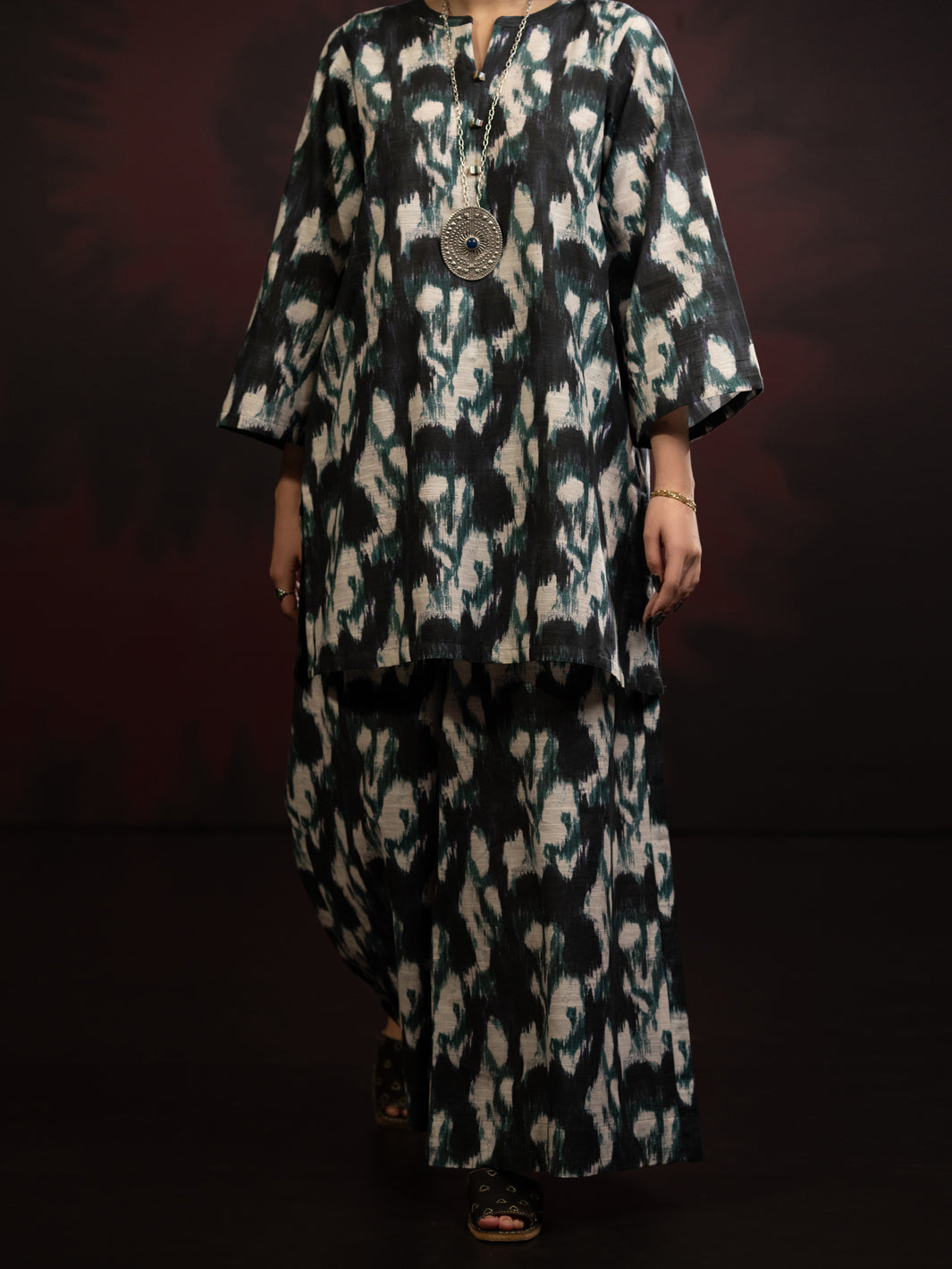 Teal Khaddar 2Pc Stitched - AL-2PS-LKS-1091