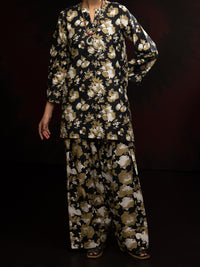 Black Slub Khaddar 2Pc Stitched - AL-2PS-LKS-1095