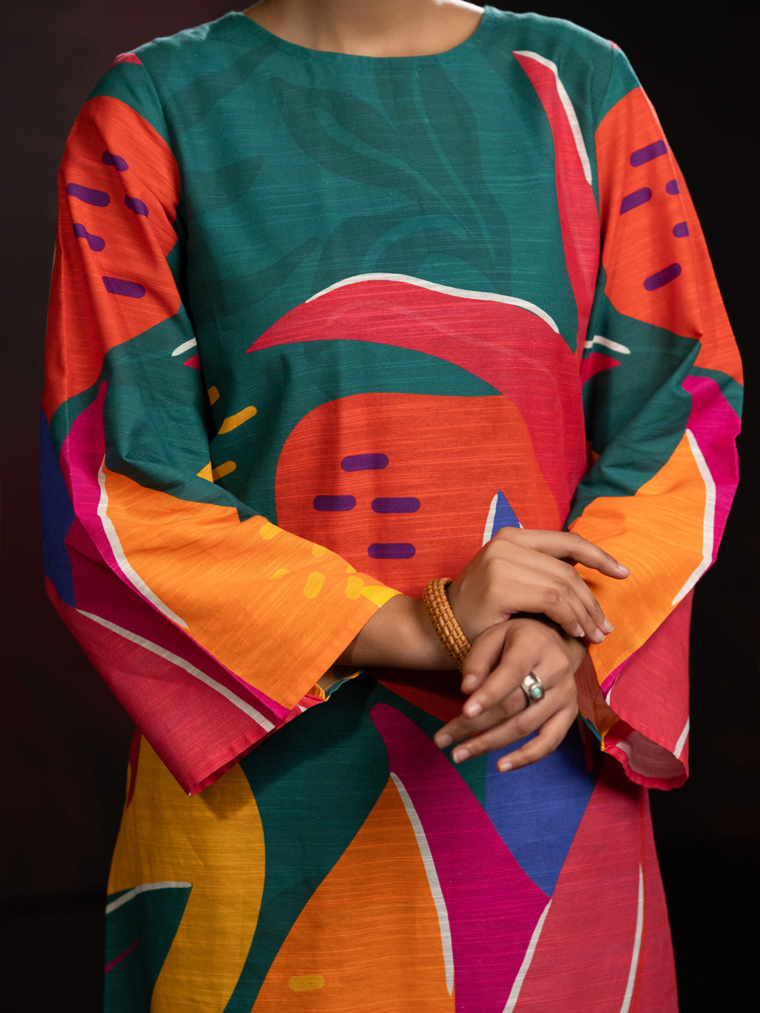 Multicolor Light Slub Khaddar 2Pc Stitched - AL-2PS-LKS-1096