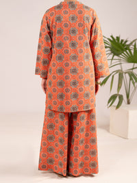Orange Lawn Co-Ord Set - ALP-2PS-SLKS-2551