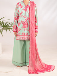Aqua Blue Lawn 3Pc Unstitched - ALP-3PS-2394