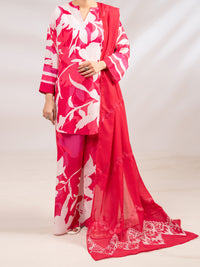 Pink Poly-Lawn 2Pc Stitched - ALP-2PS-LKS-2340