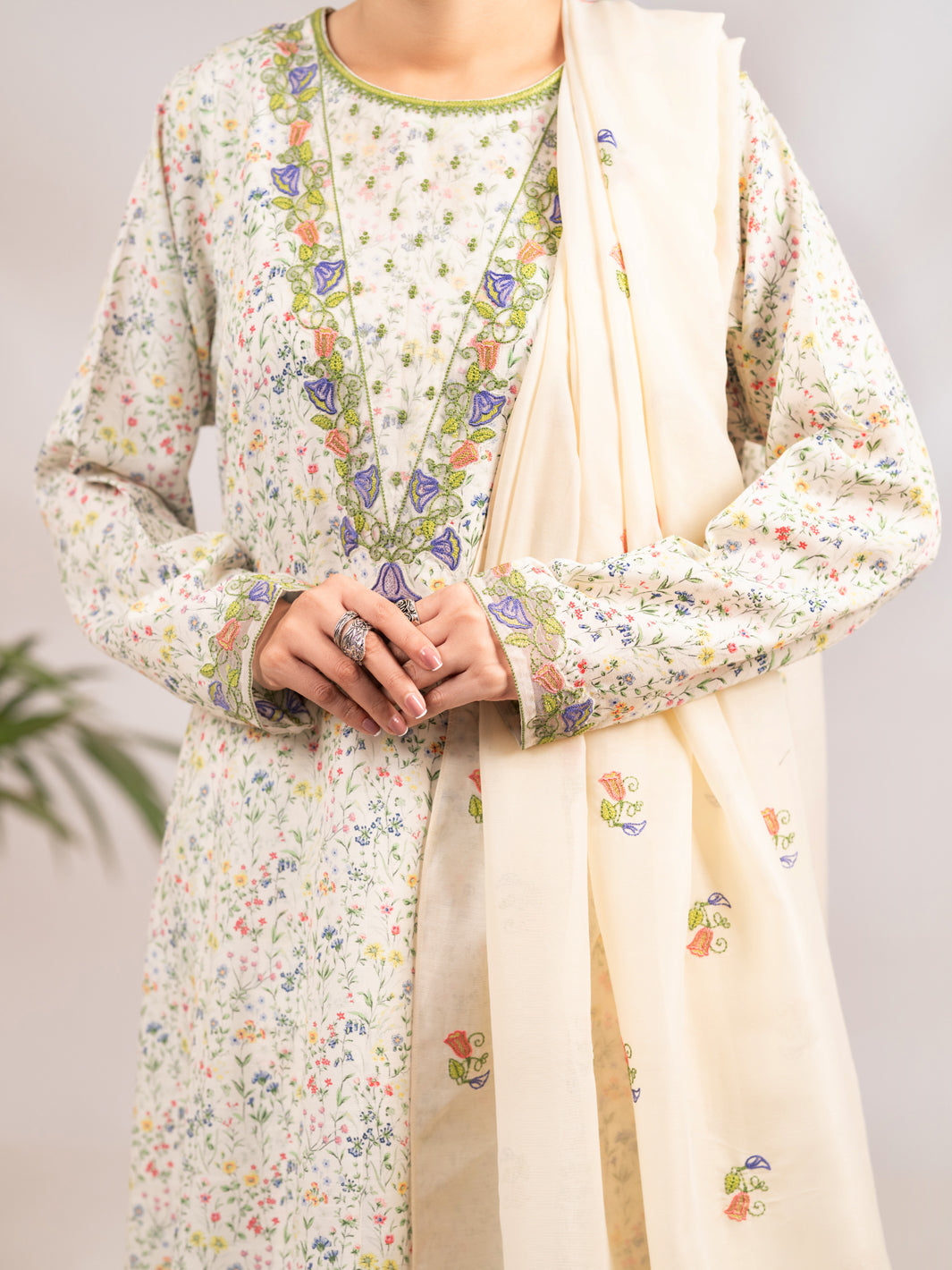 Lemon Silk Lawn 2Pc Stitched - ALP-LKS-2367