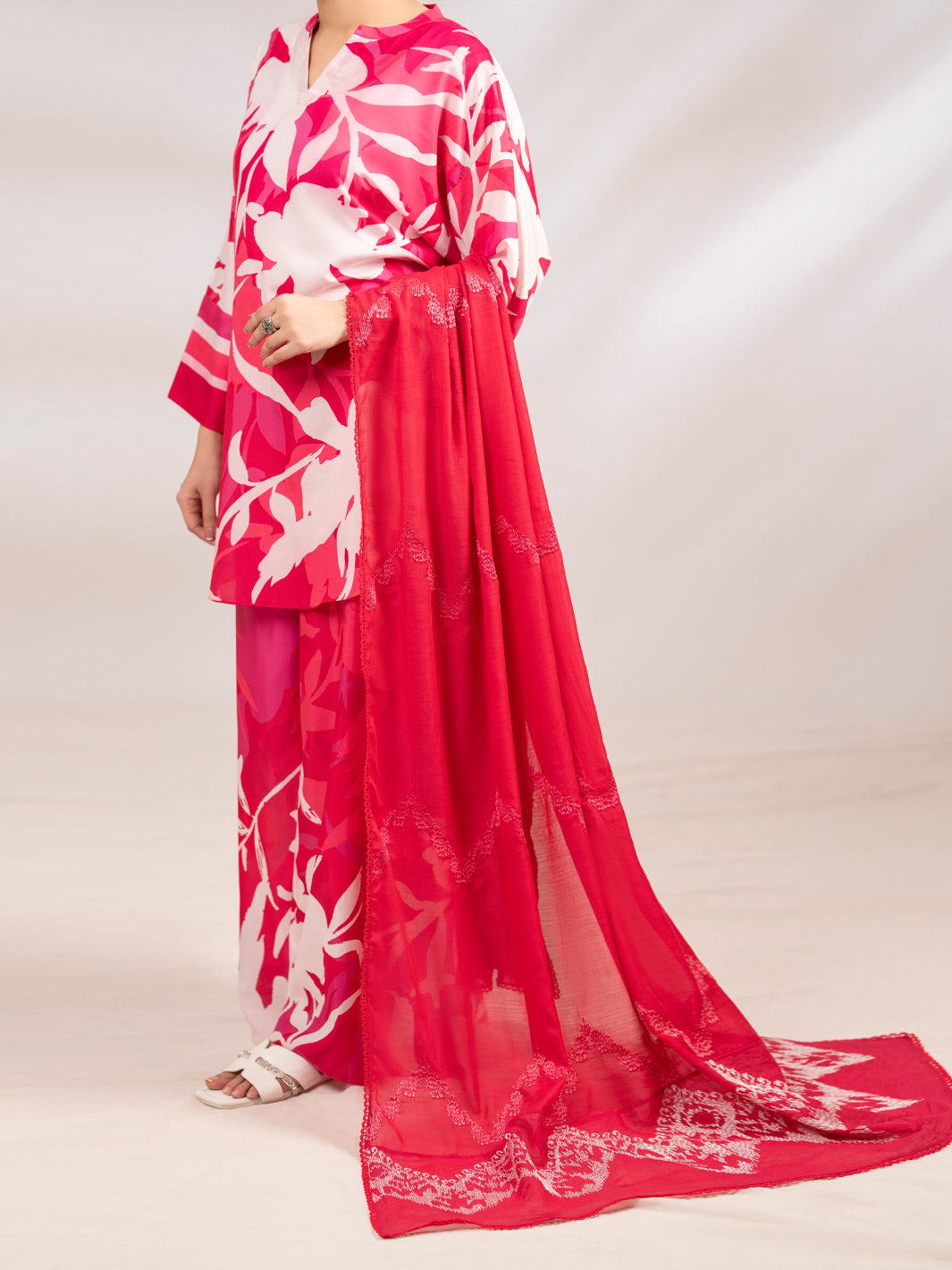 Pink Poly-Lawn 2Pc Stitched - ALP-2PS-LKS-2340