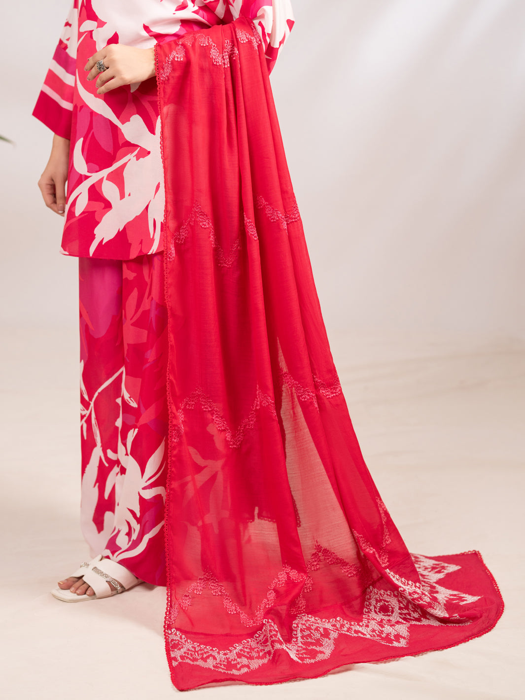 Pink Lawn Casual Dupatta - ALP-ST-2340