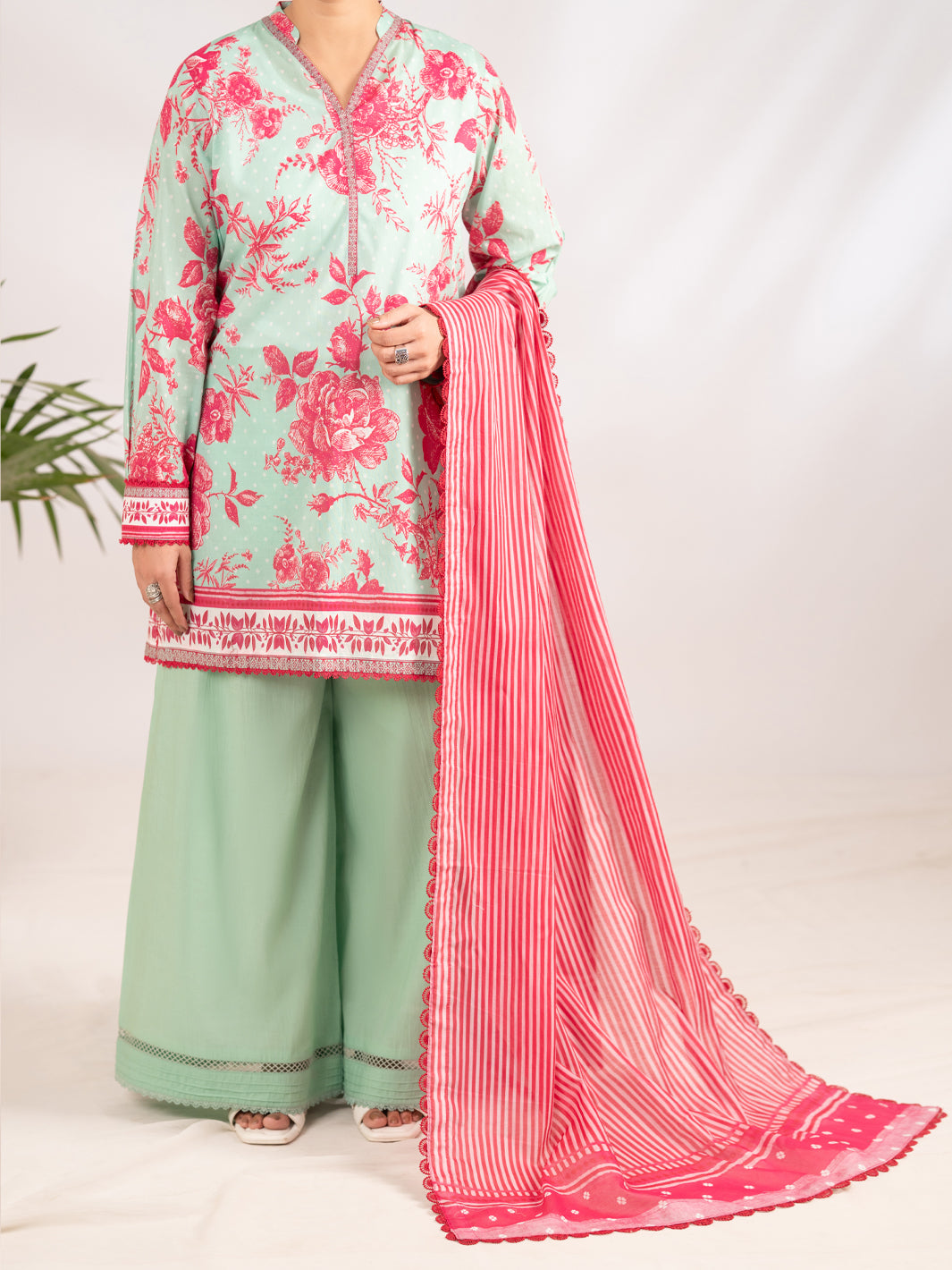 Aqua Blue Lawn 3Pc Unstitched - ALP-3PS-2394