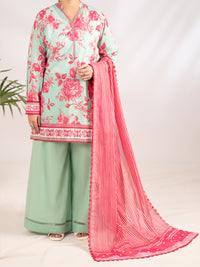 Aqua Blue Lawn 3Pc Unstitched - ALP-3PS-2394
