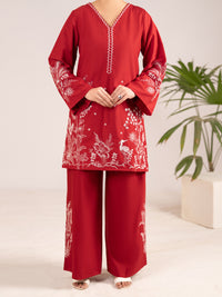 Red Crosshatch 2Pc Stitched - AL-2PS-LKS-1099