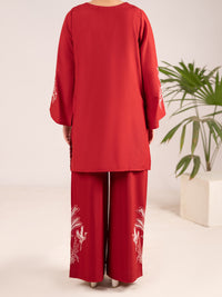 Red Crosshatch 2Pc Stitched - AL-2PS-LKS-1099