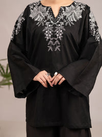 Black Textured Cotton 2Pc Stitched - AL-2PS-LKS-1101