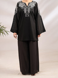 Black Textured Cotton 2Pc Stitched - AL-2PS-LKS-1101