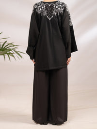 Black Textured Cotton 2Pc Stitched - AL-2PS-LKS-1101