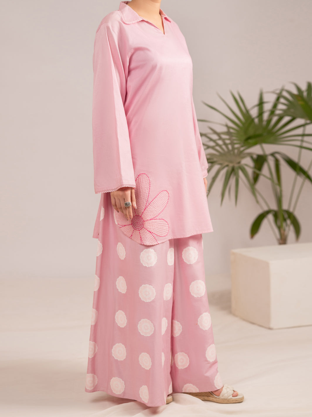 Pink Lawn 2Pc Stitched - AL-LKS-1109