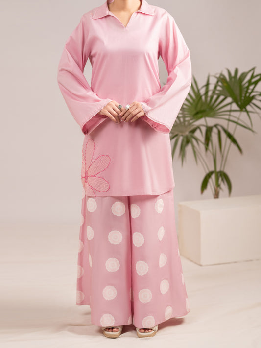 Pink Lawn 2Pc Stitched - AL-LKS-1109