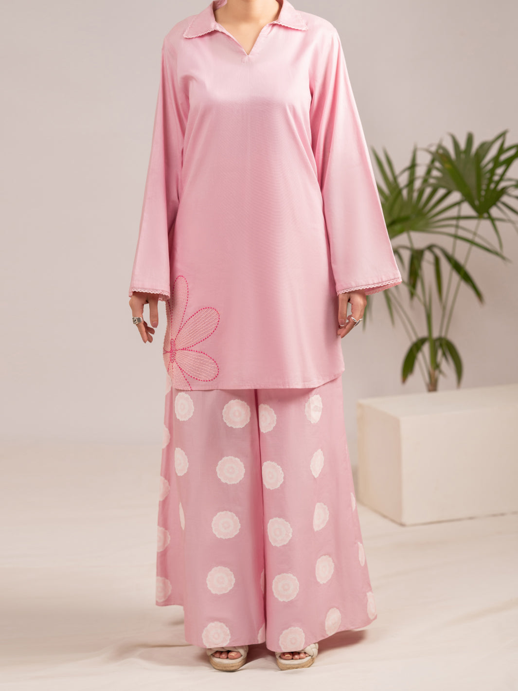 Pink Lawn 2Pc Stitched - AL-LKS-1109