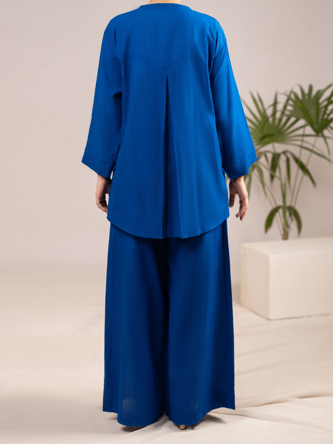 Blue Crosshatch 2Pc Stitched - AL-2PS-LKS-1127