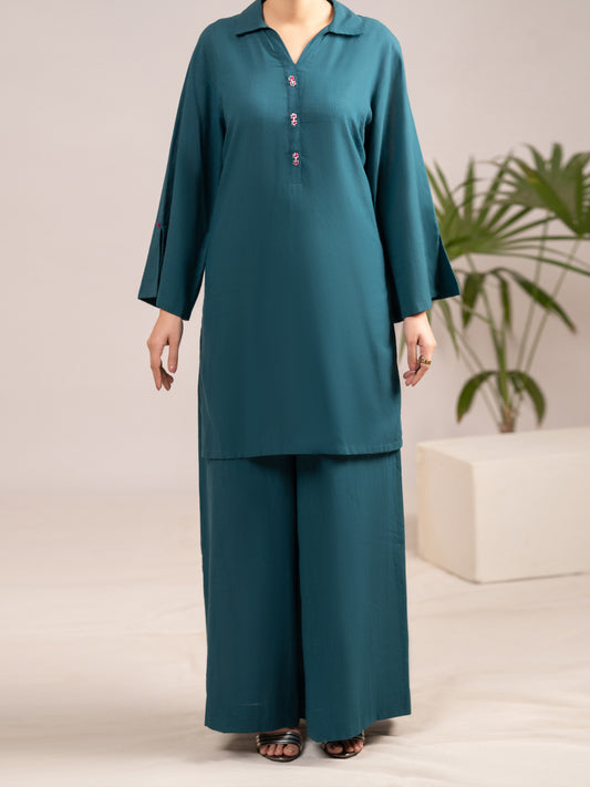 Green Cross-Hatch 2Pc Stitched - AL-2PS-LKS-1130