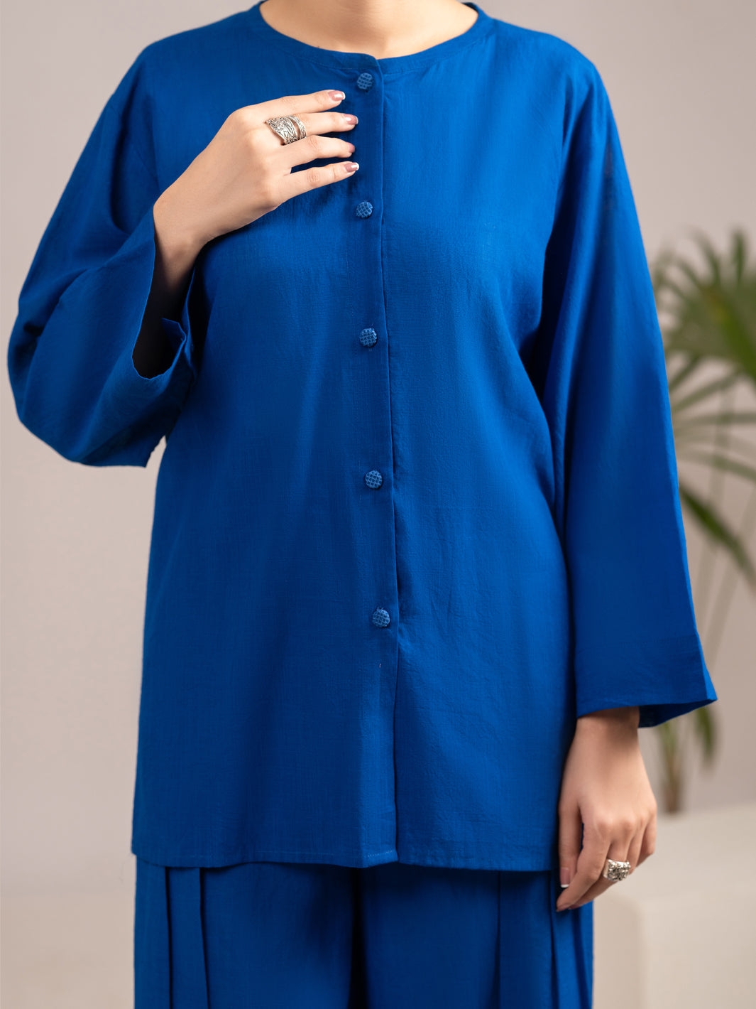 Blue Crosshatch 2Pc Stitched - AL-2PS-LKS-1127