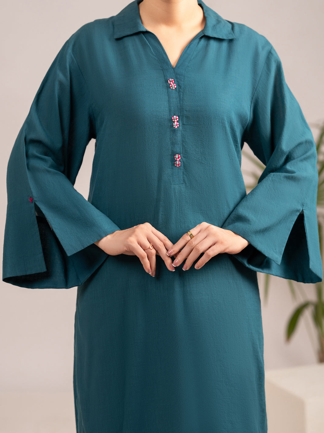 Green Cross-Hatch 2Pc Stitched - AL-2PS-LKS-1130