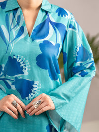 Aqua Blue Lawn 2Pc Stitched - AL-2PS-LKS-1112