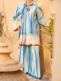 Blue Lawn Stitched 2Pc - AL-2PS-LKS-1116