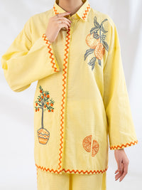 Lime Dobby Square Stitched 2Pc - AL-2PS-LKS-1118