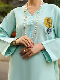 Ferozi Dobby Slub Stitched 2Pc - AL-2PS-LKS-1120