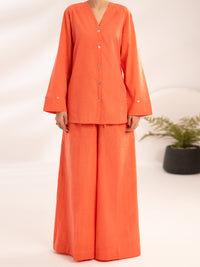 Peach Seersucker 2Pc Stitched - AL-2PS-LKS-1121
