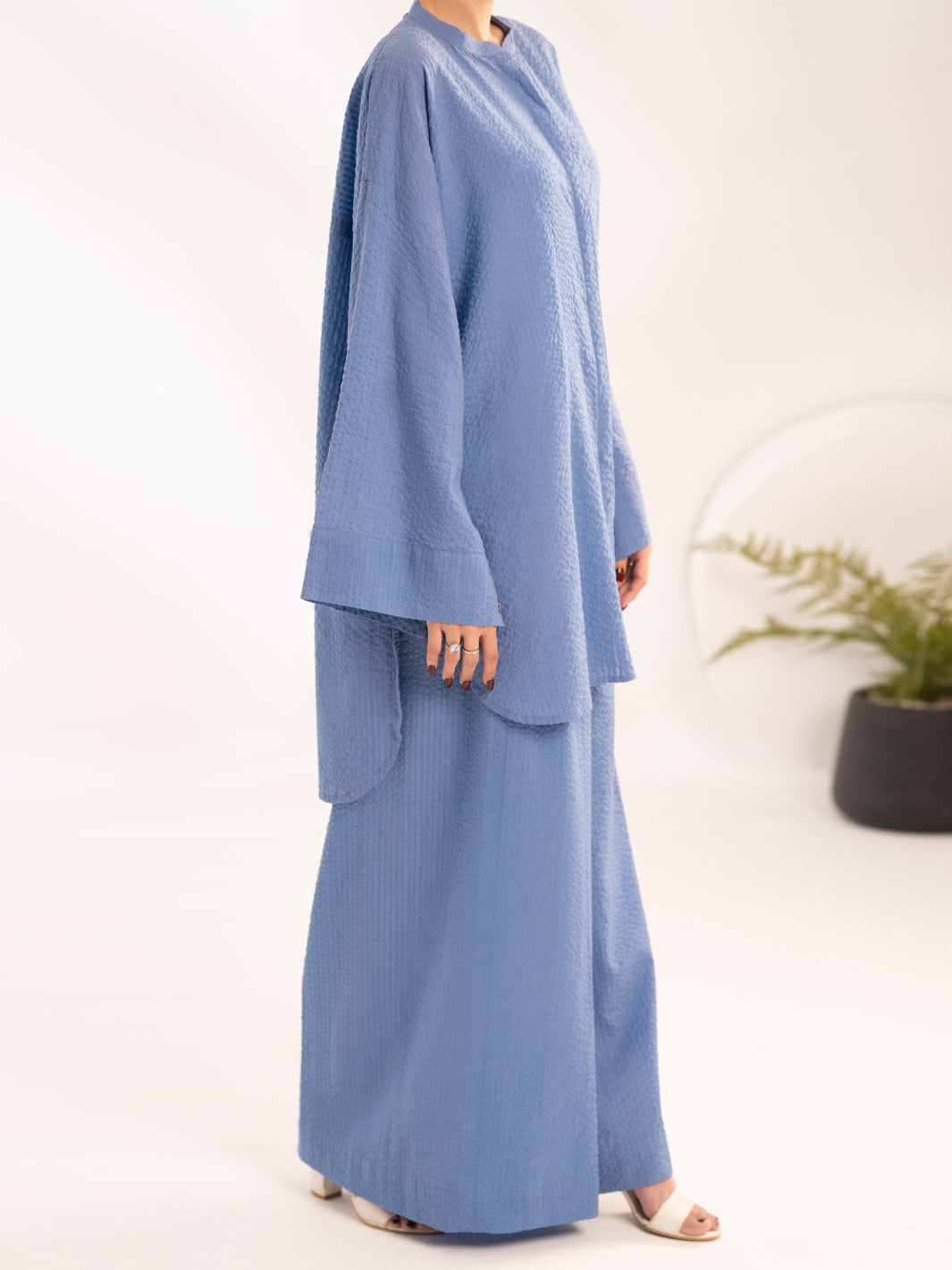 Blue Seersucker 2Pc Stitched - AL-2PS-LKS-1123
