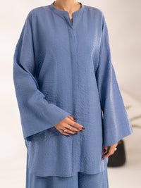 Blue Seersucker 2Pc Stitched - AL-2PS-LKS-1123