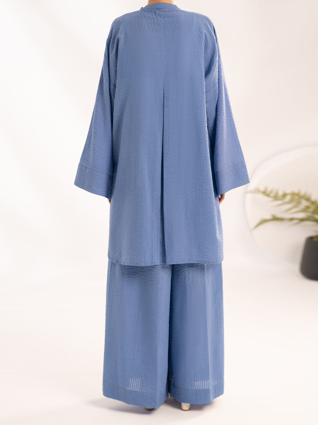 Blue Seersucker 2Pc Stitched - AL-2PS-LKS-1123