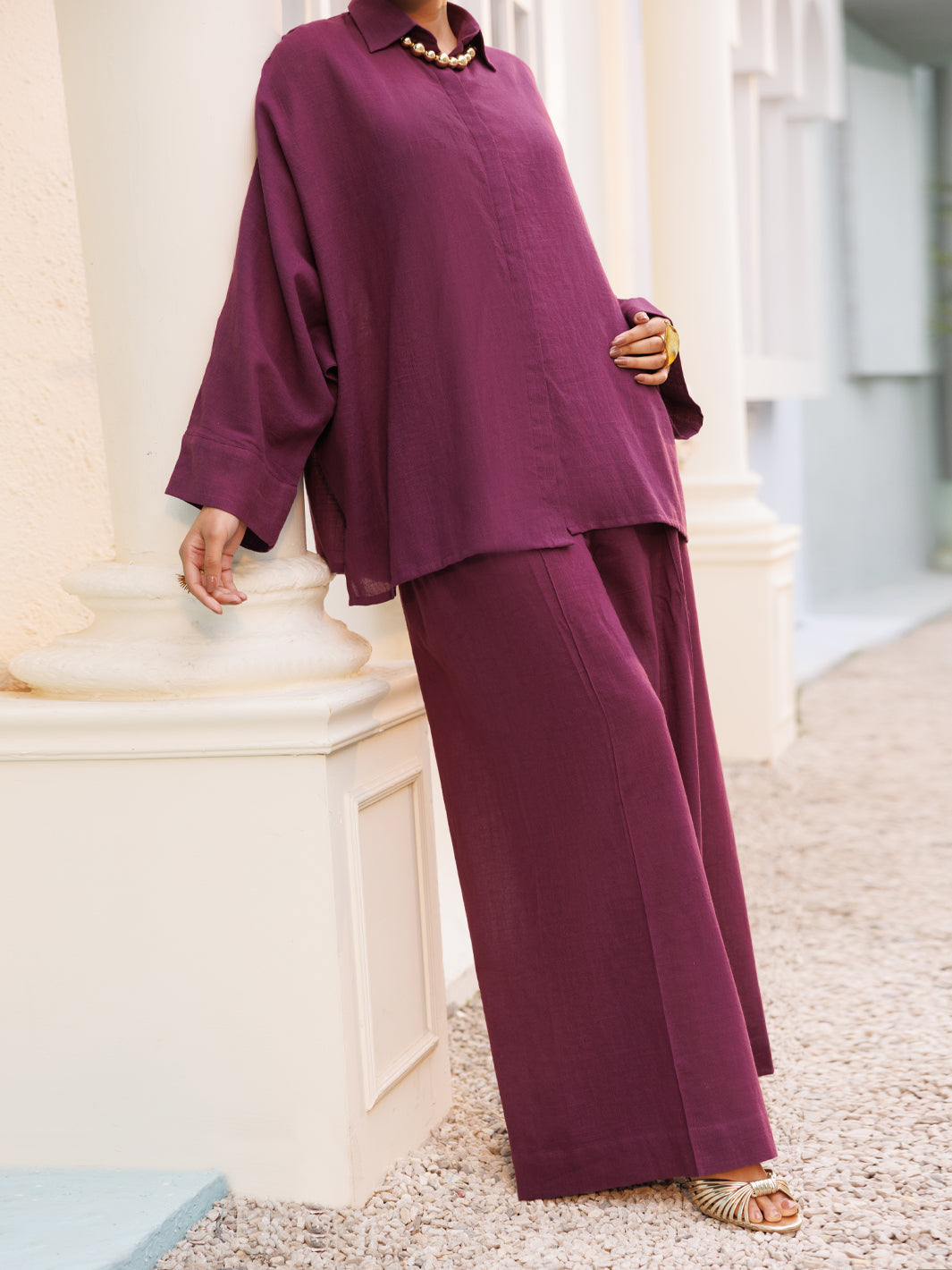 Purple Cross-Hatch 2Pc Stitched - AL-2PS-LKS-1128