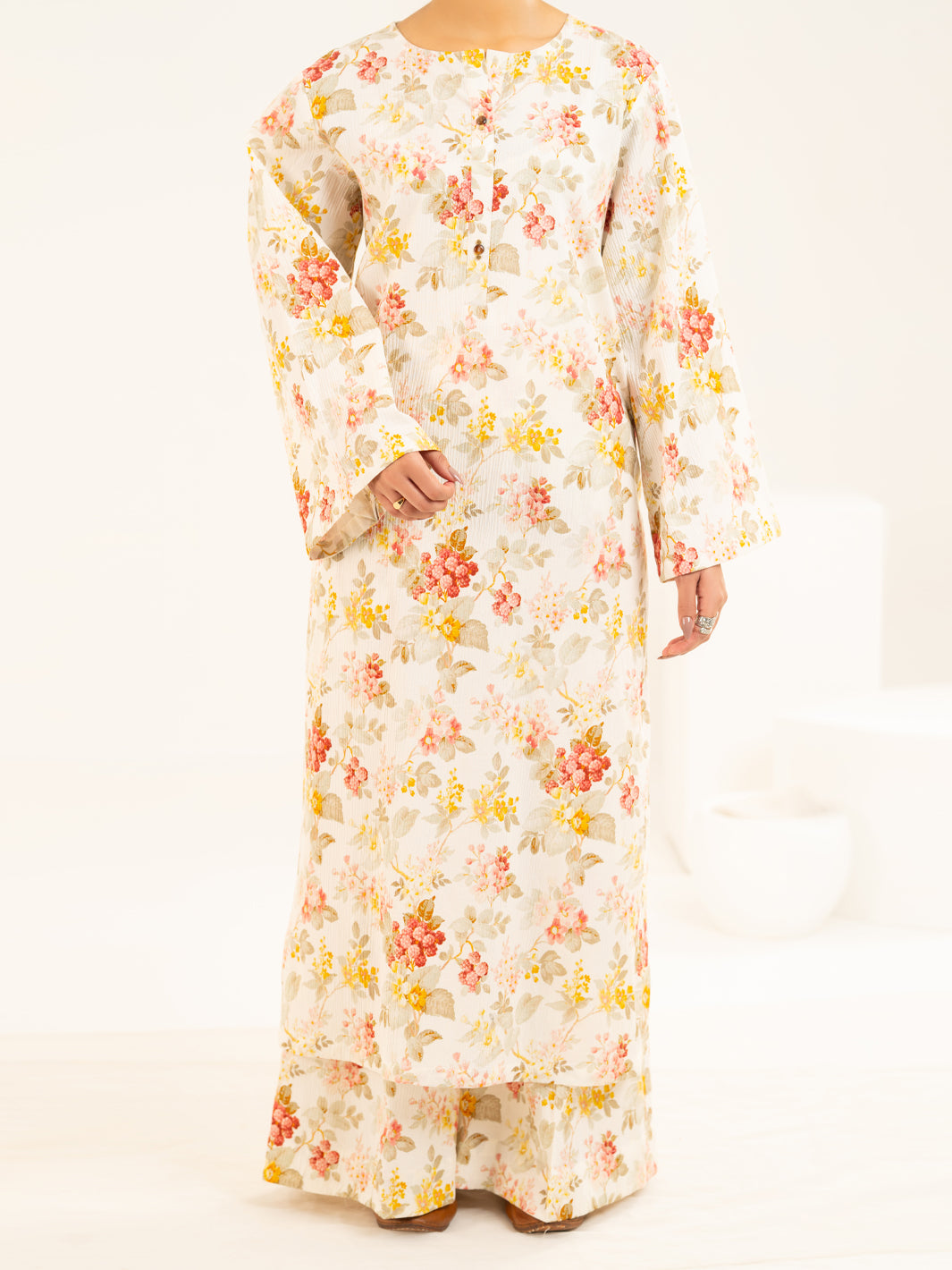 Light Green Seersucker 2Pc Stitched - AL-2PS-LKS-1132