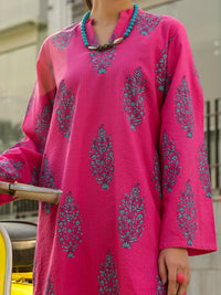 Fuchsia Seersucker Stitched 2Pc - AL-2PS-LKS-1135